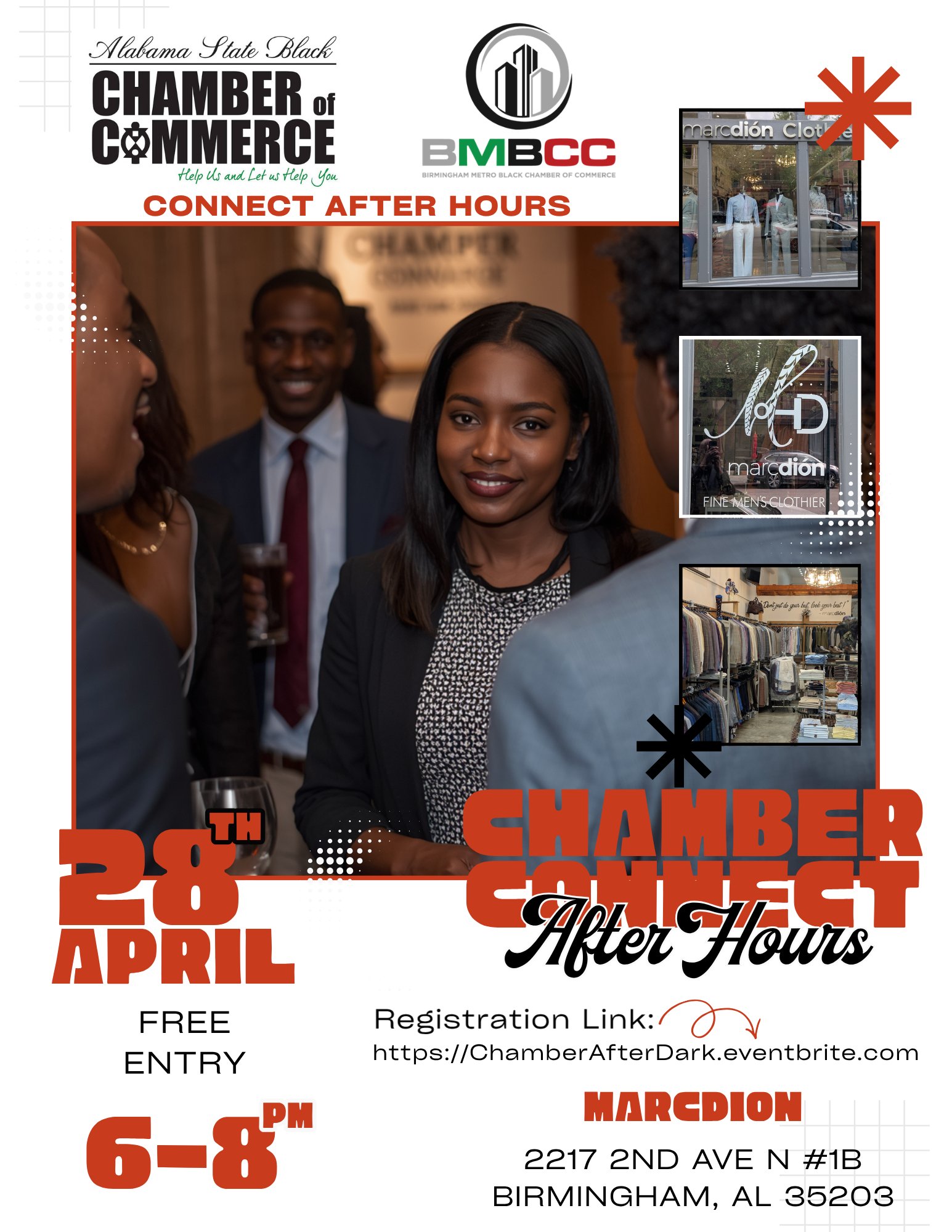 Chamber Connect After Hours April 28 Free Entry 6-8pm Marcdion Birmingham AL